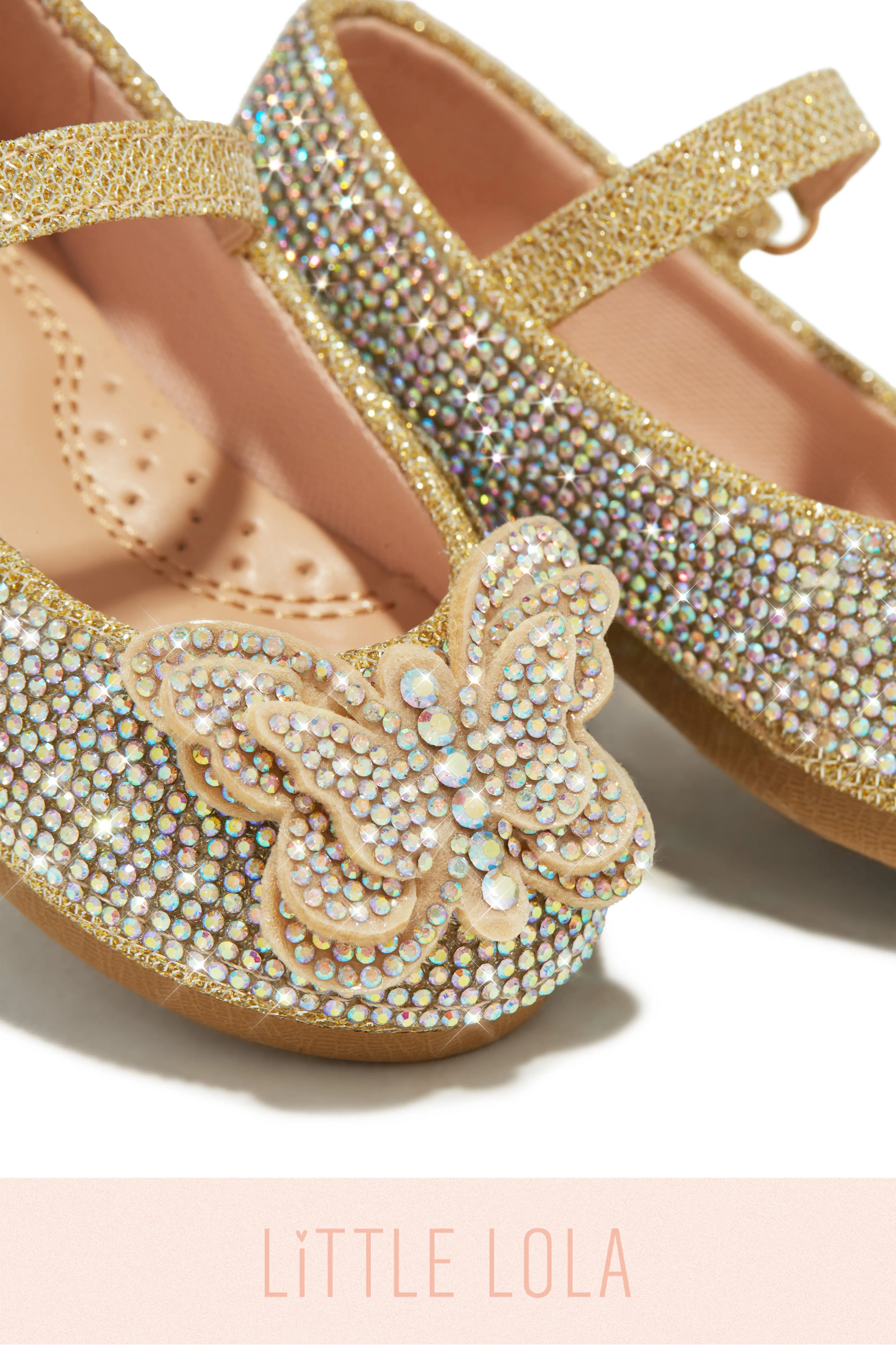 Mini Sweet Fantasy Embellished Flats - Gold