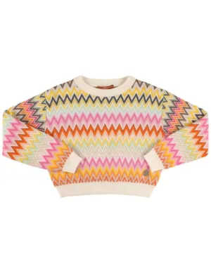 Missoni   Zig zag jacquard knit wool sweater 