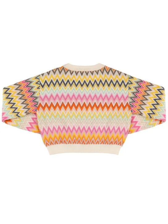 Missoni   Zig zag jacquard knit wool sweater 