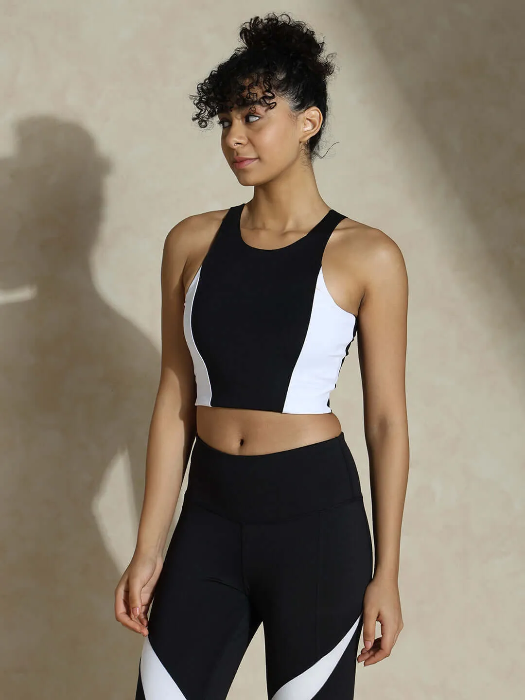 Monochrome Crop Top Black & White