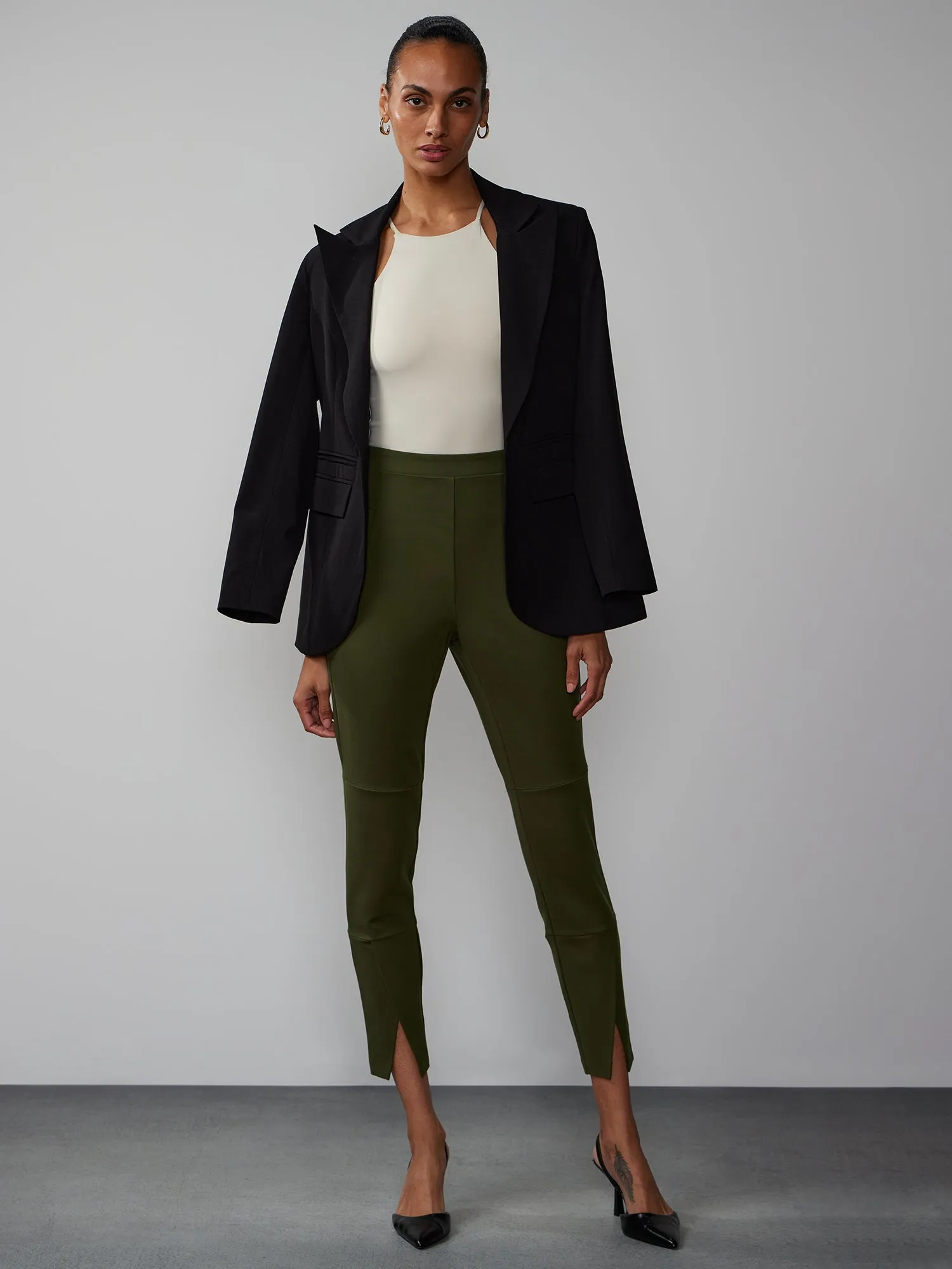 Moto Paneled Slit Pant