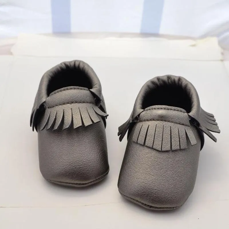 New Baby Boy PU Suede Leather Shoes Newborn Baby Soft Tassels First Walkers Soft Sole Non-slip Footwear Crib Prewalker Shoes