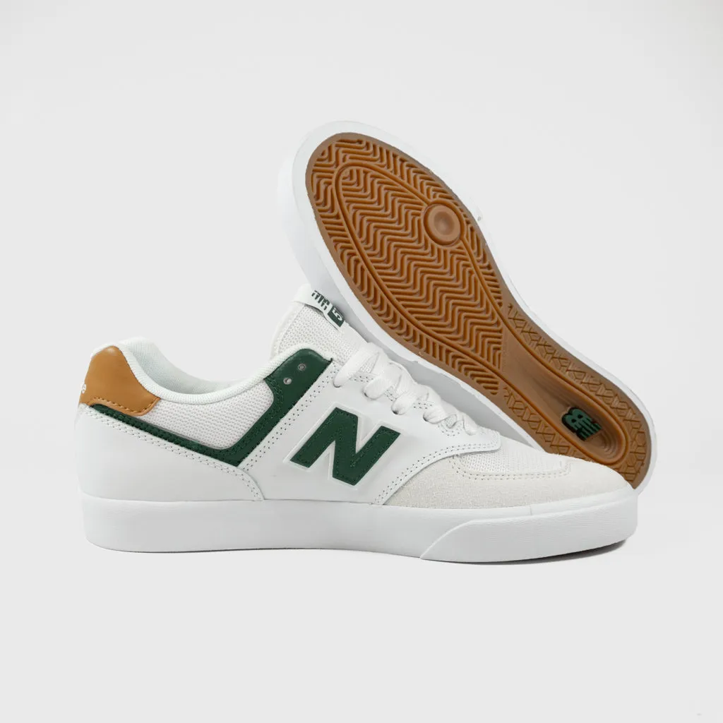 New Balance Numeric - 574 Vulc Shoes - White / Nightwatch Green