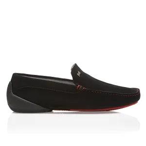 NEW Porsche Design Monaco Vel Injection Black/Red Moccasins US 7.5 $395