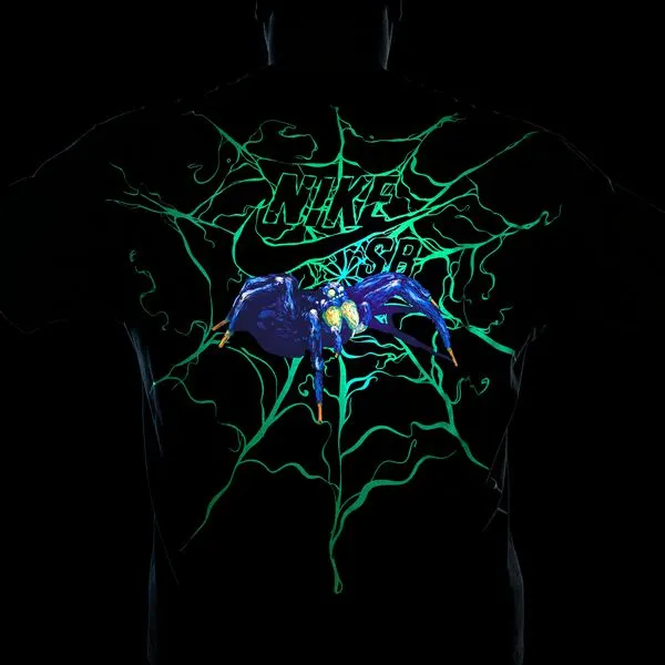 Nike SB OC Spider Glow In The Dark Graphic Skate Tee Vintage Green