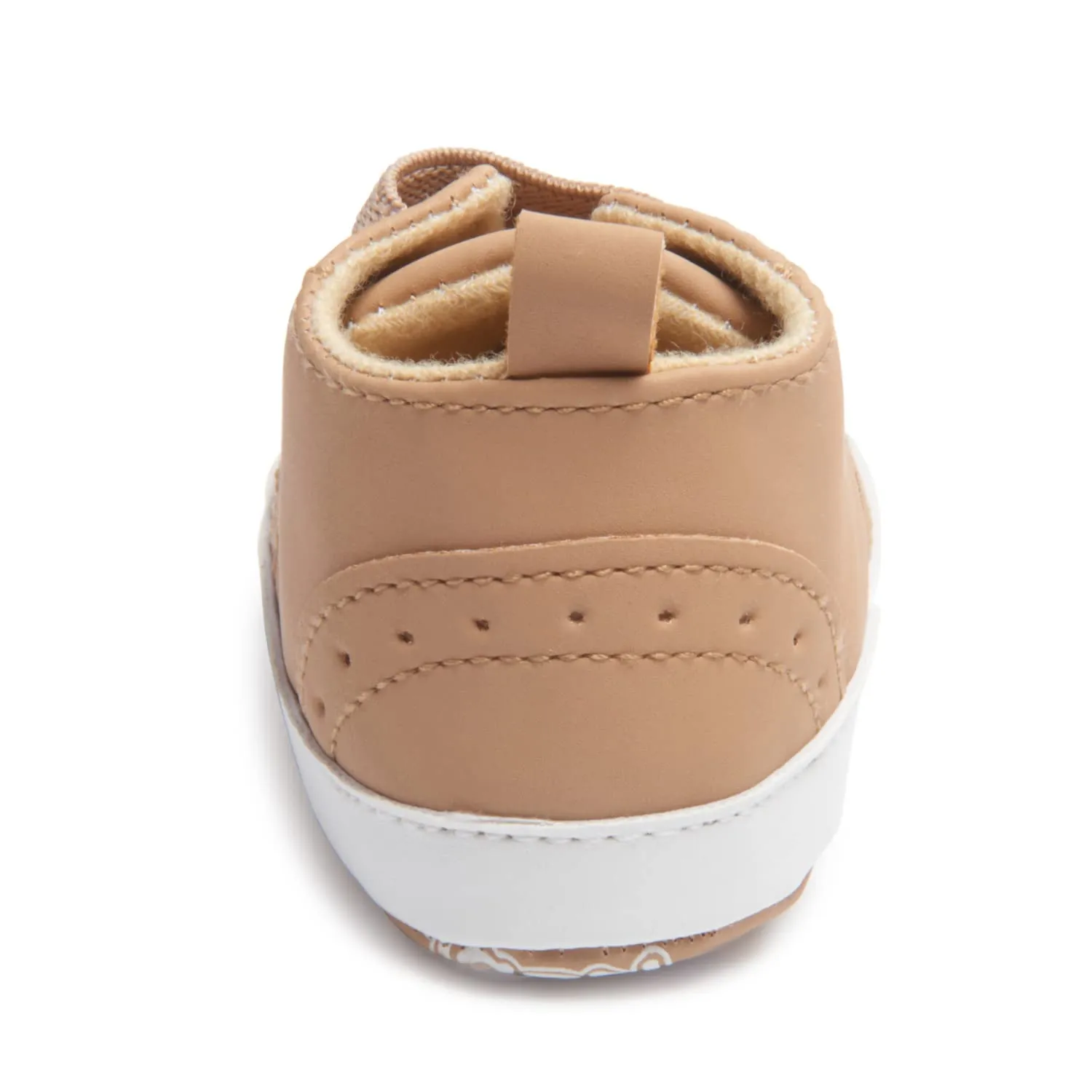 Nuby Baby Boys Faux Leather Wing Tip Sneakers, Soft Non Slip Sole Crib & First Walking Infant Shoes