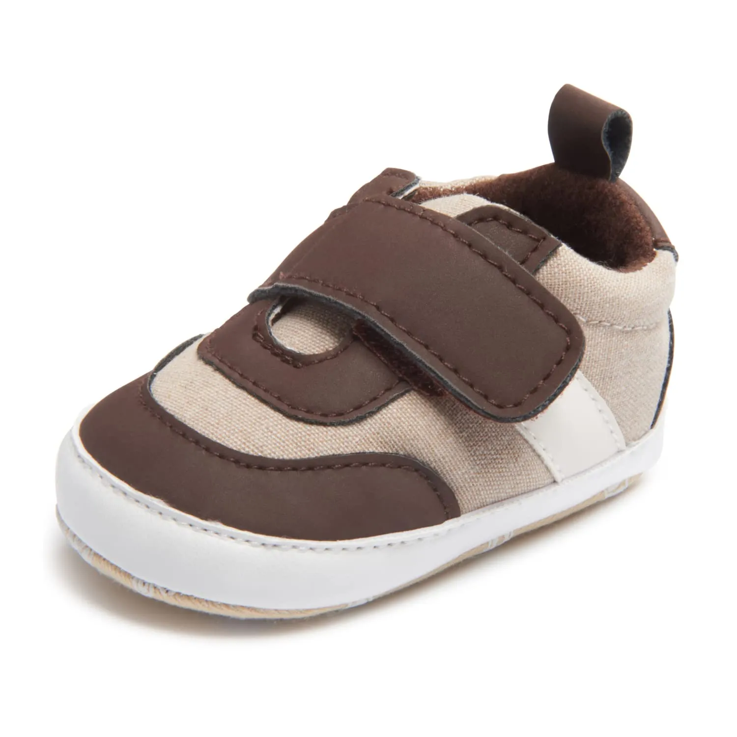 Nuby Baby Boys Hook & Loop Strap Sneakers, Soft Non Slip Sole Crib & First Walking Infant Shoes