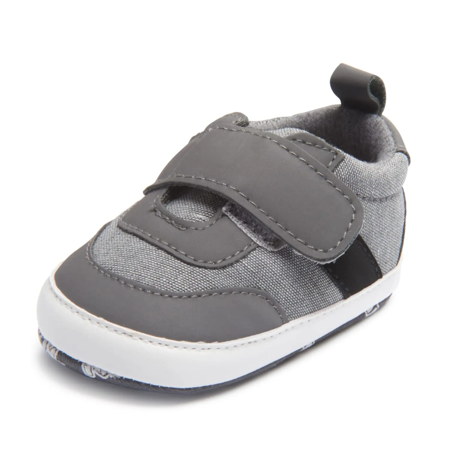 Nuby Baby Boys Hook & Loop Strap Sneakers, Soft Non Slip Sole Crib & First Walking Infant Shoes