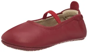 Old Soles Girl's 013 Luxury Ballet Red Leather Elastic Mary Jane Flat Shoe