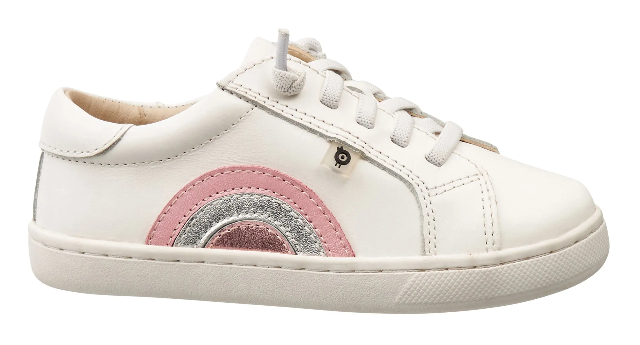 Old Soles Girl's 6152 Rainbow Jump Sneakers - Snow/Pearlised Pink/Silver/Pink Frost