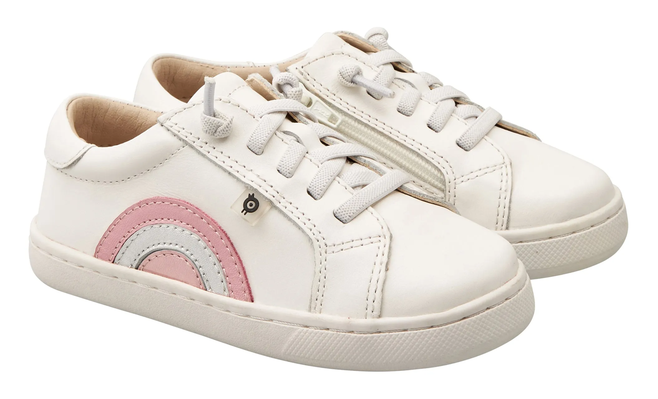 Old Soles Girl's 6152 Rainbow Jump Sneakers - Snow/Pearlised Pink/Silver/Pink Frost