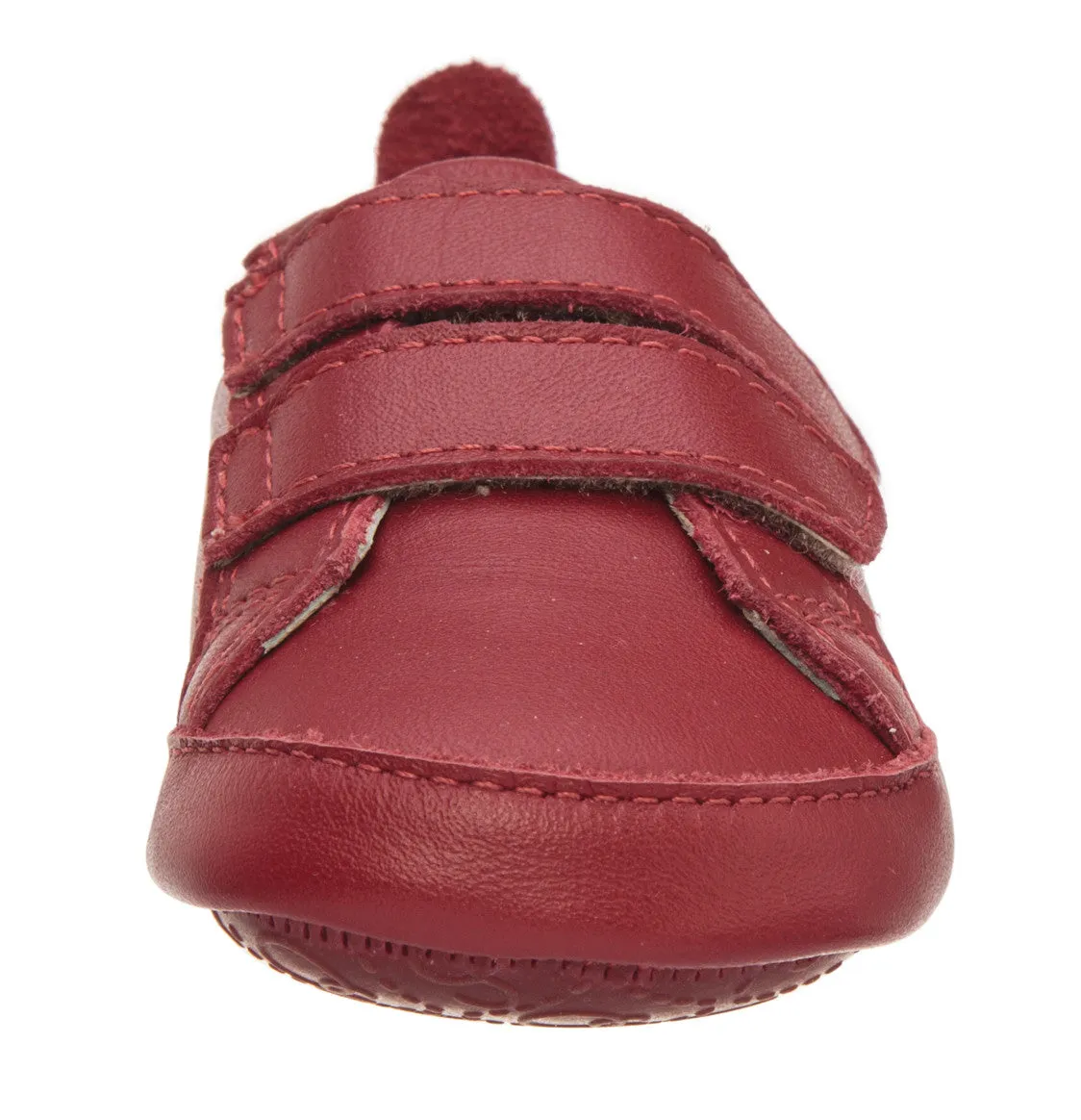 Old Soles Girl's & Boy's 113R Bambini Markert Red Soft Leather Double Velcro Crib Walker Baby Shoes