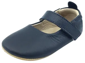 Old Soles Girl's Gabrielle Navy Blue Soft Leather Mary Jane Crib Walker Baby Shoes