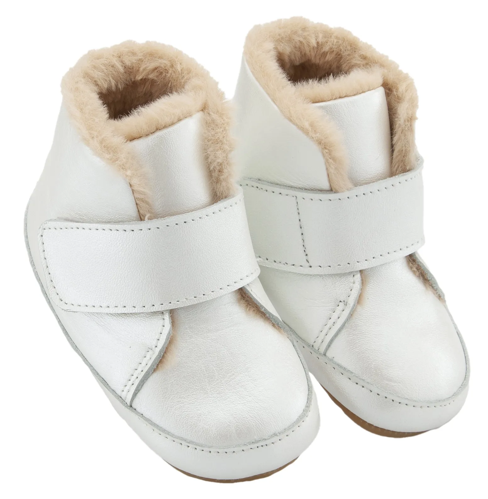 Old Soles Softly Leather Slip On Bootie Crib Walker Baby Shoes - Nacardo Blanco