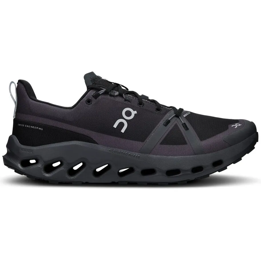 On Men's Cloudsurfer Trail Waterproof Running Shoes Black / Eclipse