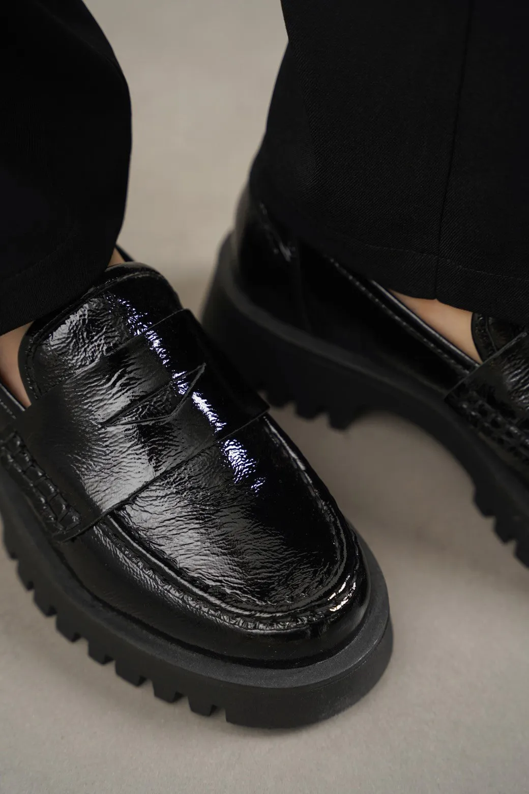 PATENT LEATHER LOAFERS