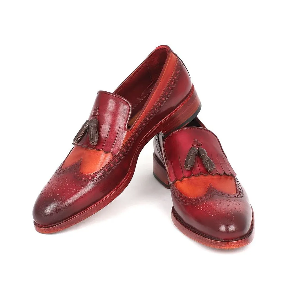 Paul Parkman Kiltie Tassel Loafer Tobacco & Bordeaux (ID#KT64CB)