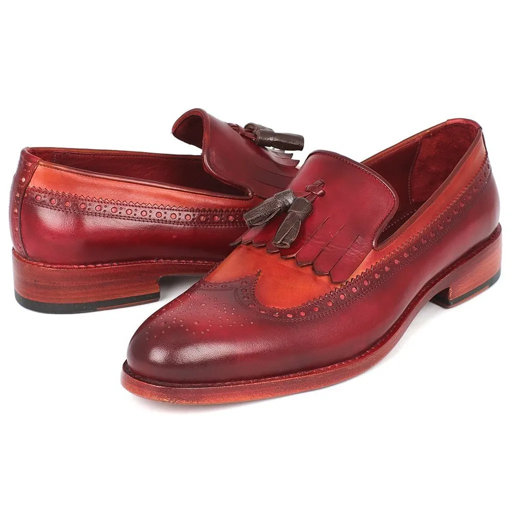 Paul Parkman Kiltie Tassel Loafer Tobacco & Bordeaux (ID#KT64CB)