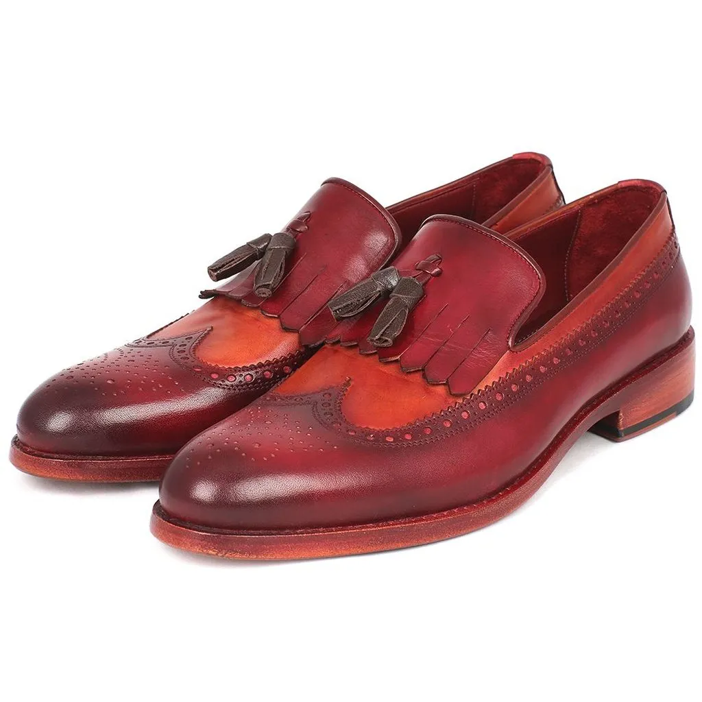 Paul Parkman Kiltie Tassel Loafer Tobacco & Bordeaux (ID#KT64CB)