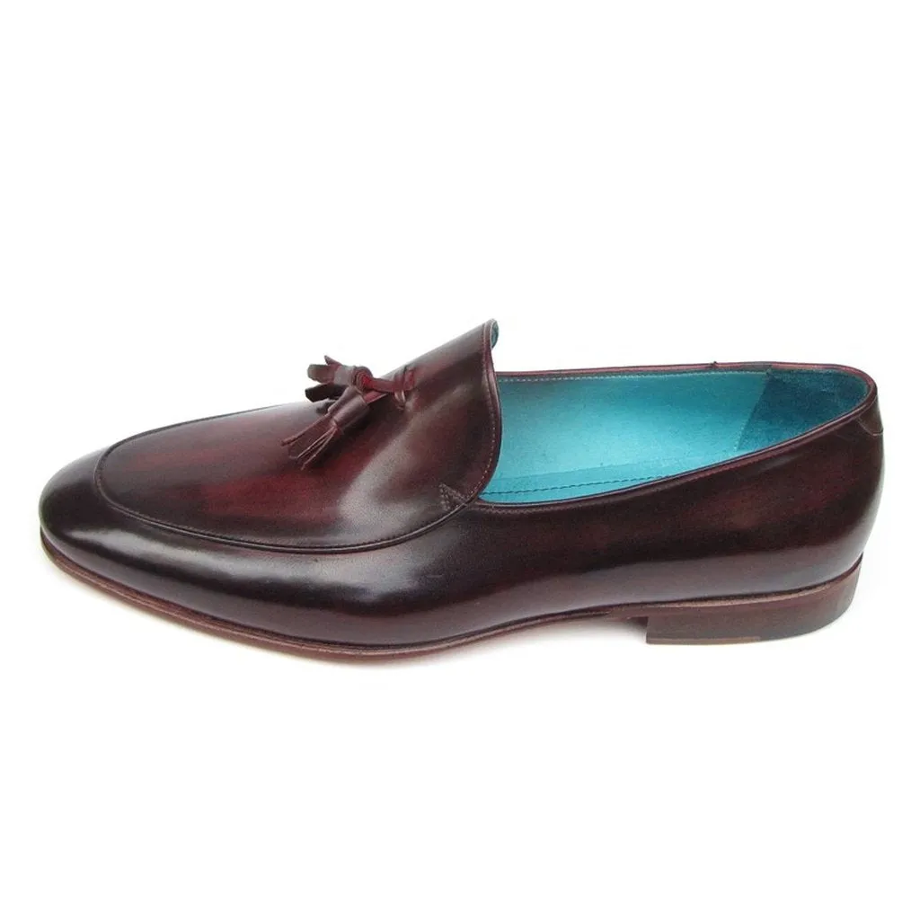 Paul Parkman Men's Tassel Loafer Black & Purple Shoes (ID#049-BLK-PURP)