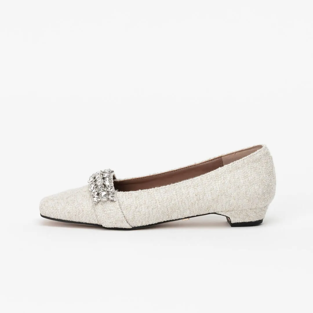 PENEMONE - jeweled fabric pumps