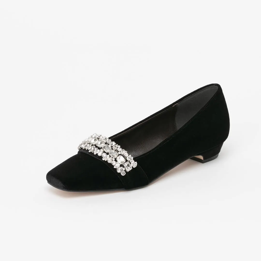 PENEMONE - jeweled fabric pumps