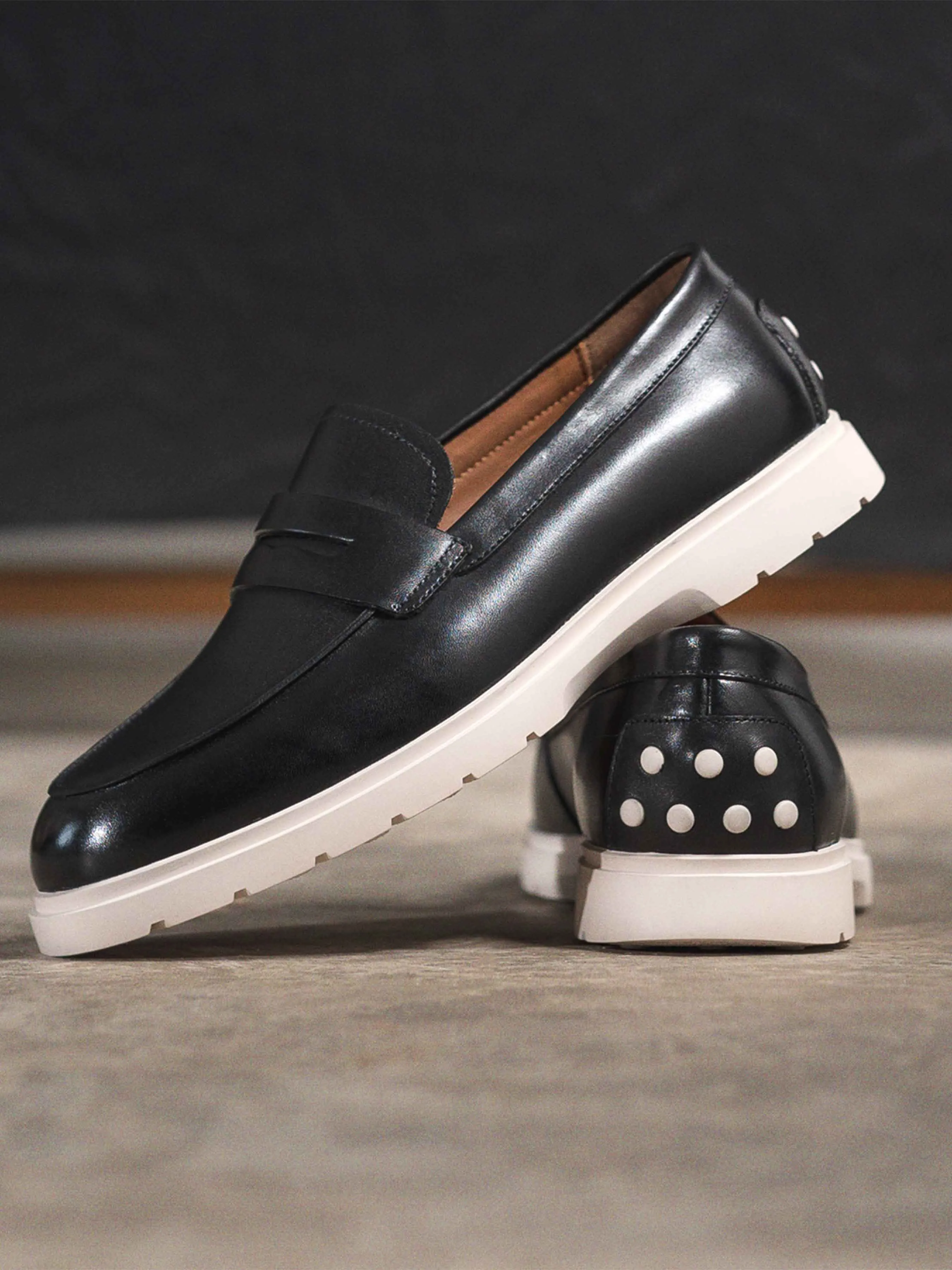 Penny Loafer - Solid Black (Chalk Sole)