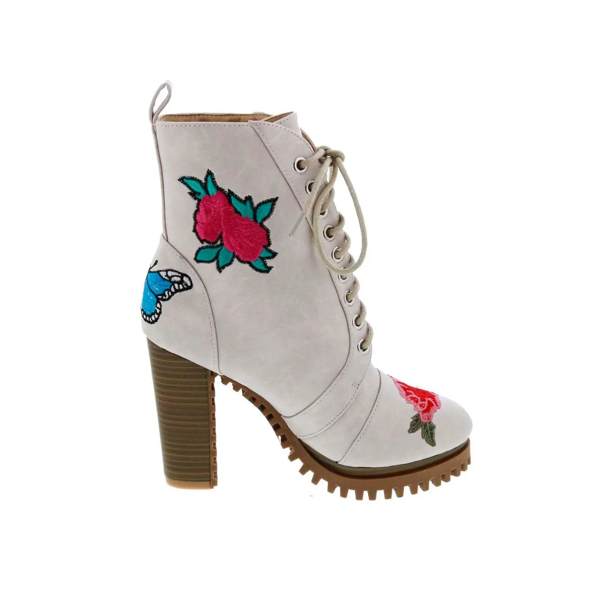 Penny Loves Kenny Frank Women Combat Boot In White Distressed