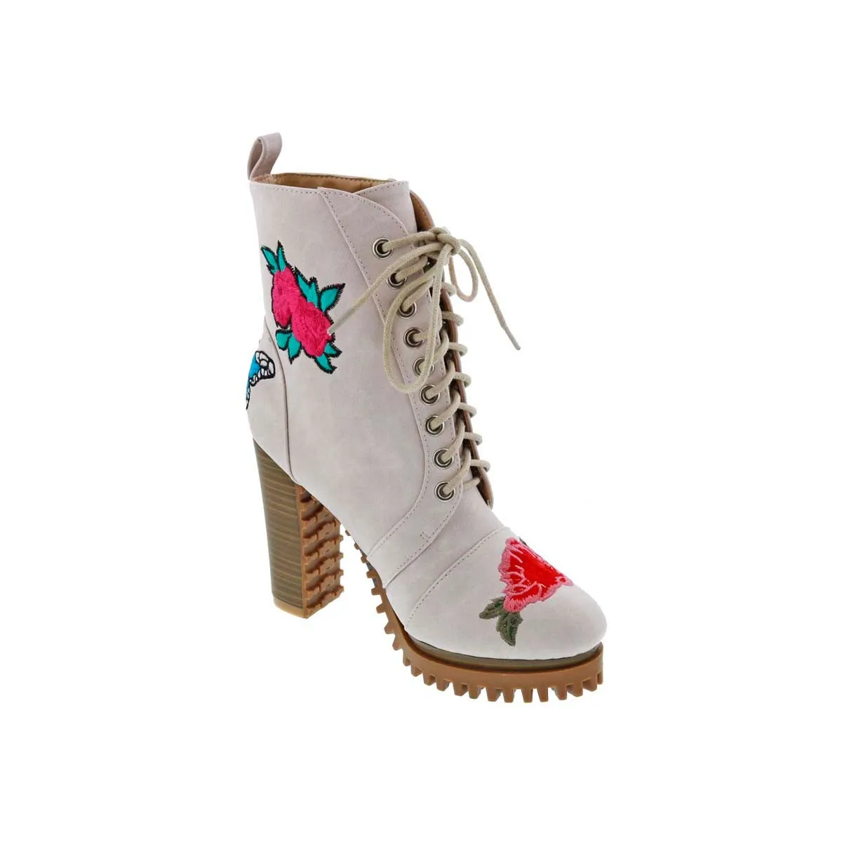 Penny Loves Kenny Frank Women Combat Boot In White Distressed