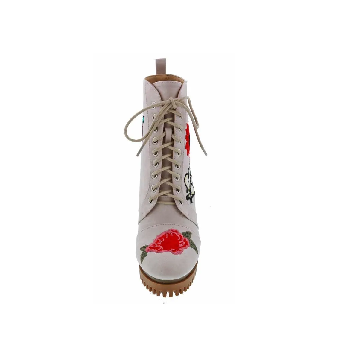 Penny Loves Kenny Frank Women Combat Boot In White Distressed