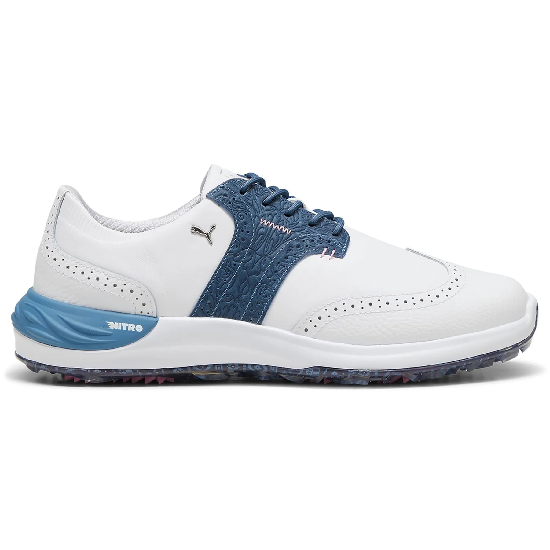 Phantomcat NITRO Fair Isle Golf Shoes Puma White/Blue Horizon - AW24