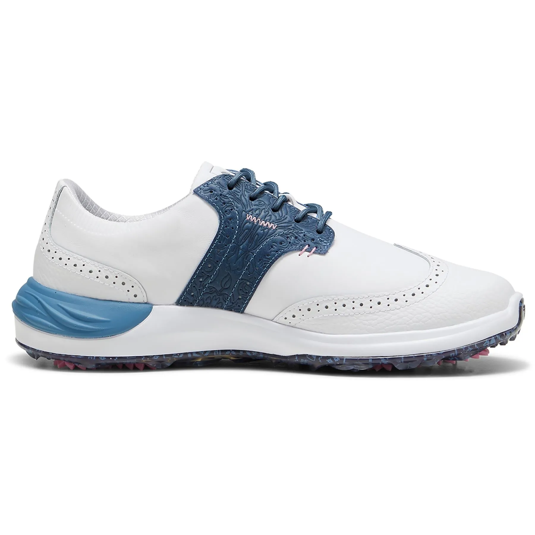 Phantomcat NITRO Fair Isle Golf Shoes Puma White/Blue Horizon - AW24