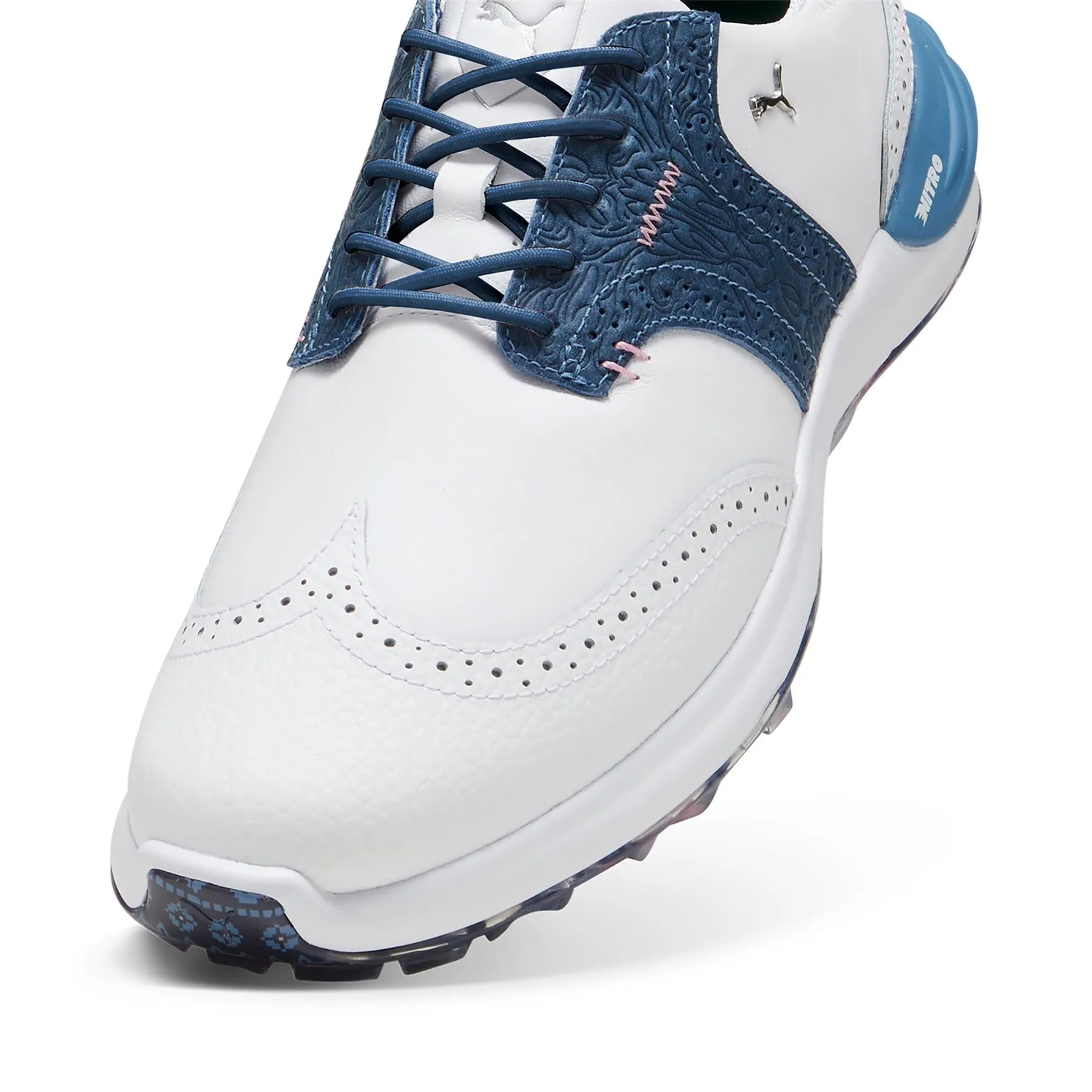 Phantomcat NITRO Fair Isle Golf Shoes Puma White/Blue Horizon - AW24