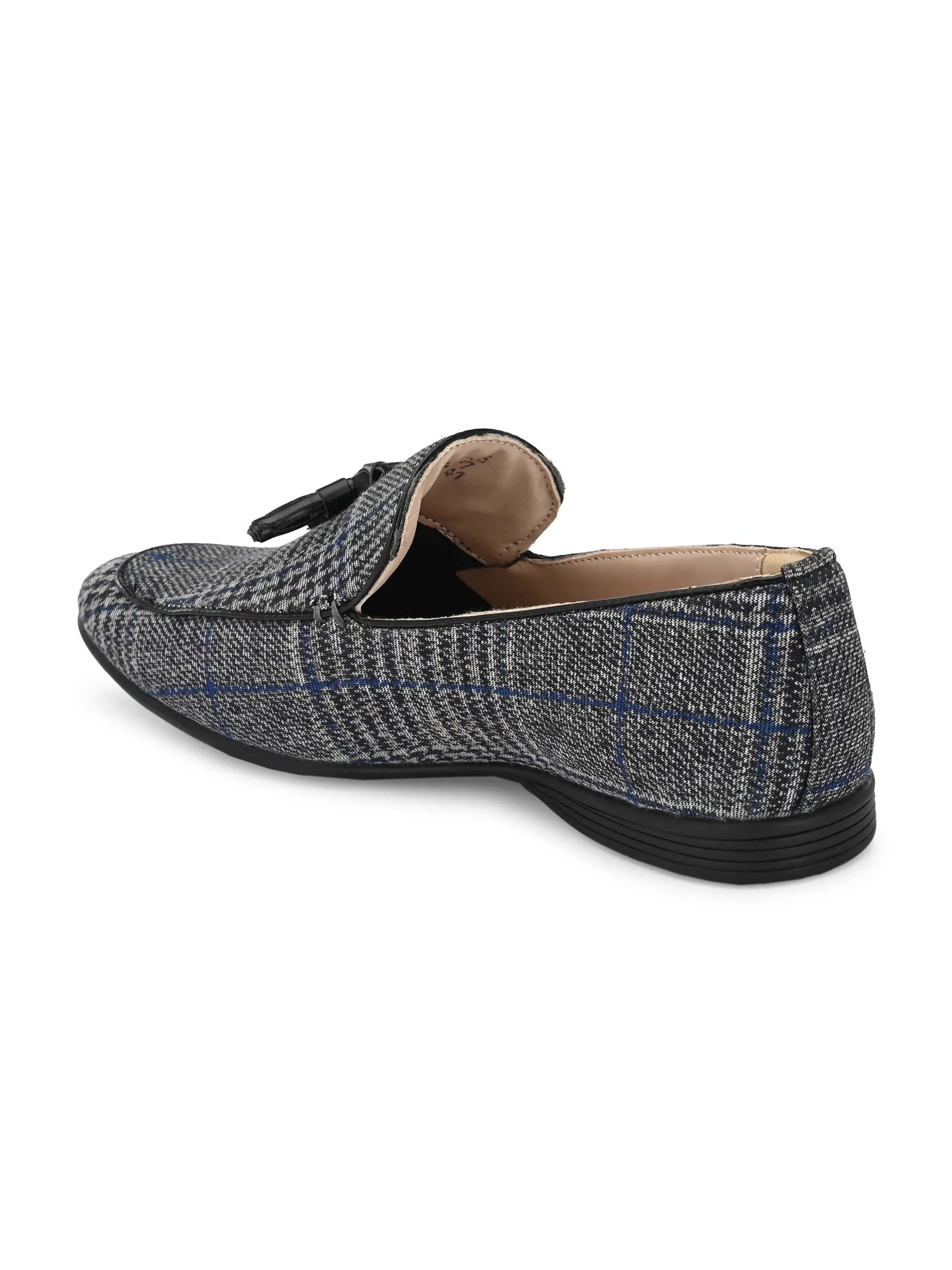 Plaid Tassel Loafers