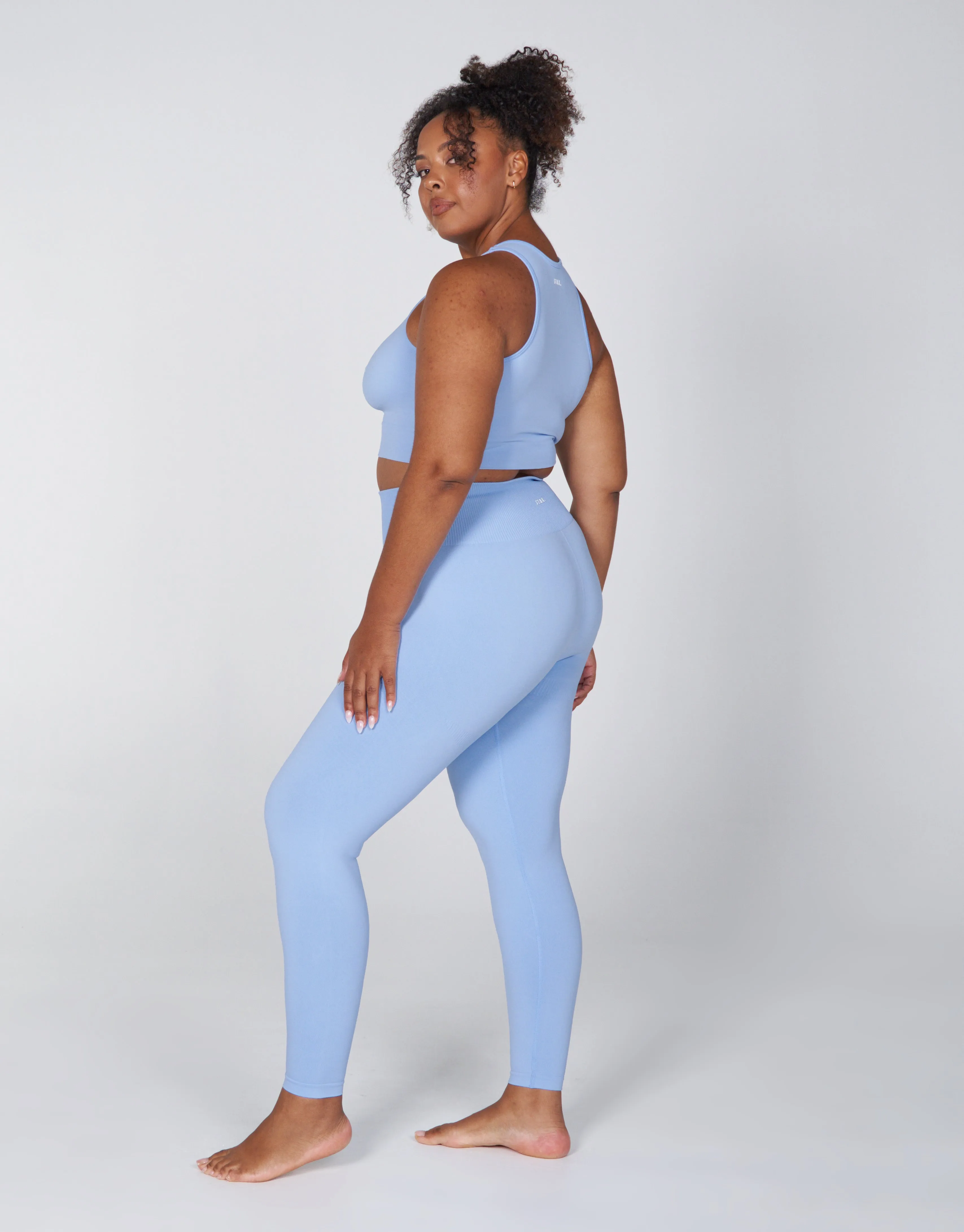 Premium Seamless Favourites Cropped Singlet - Baby Blue