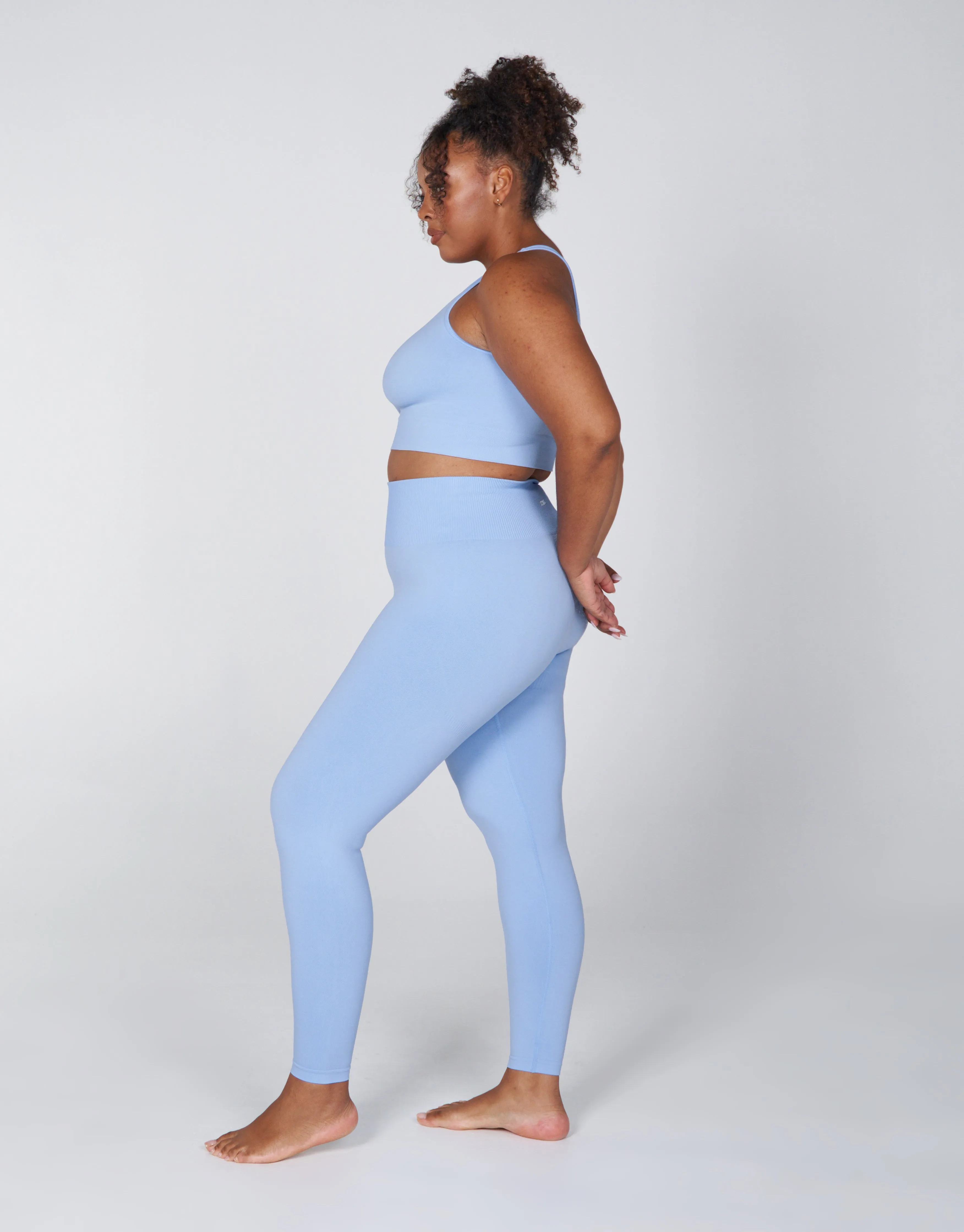 Premium Seamless Favourites Cropped Singlet - Baby Blue