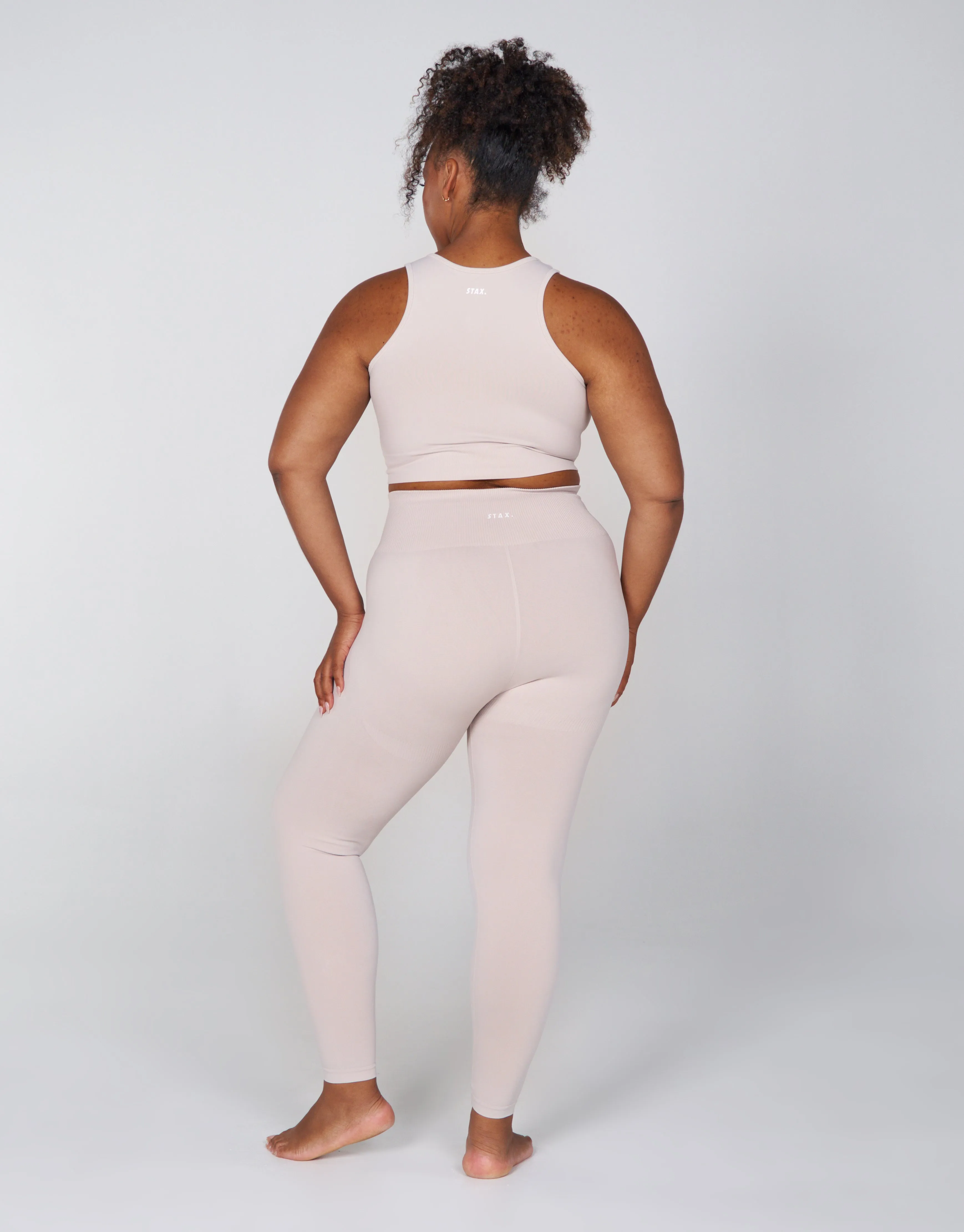 Premium Seamless Favourites Cropped Singlet - Bone