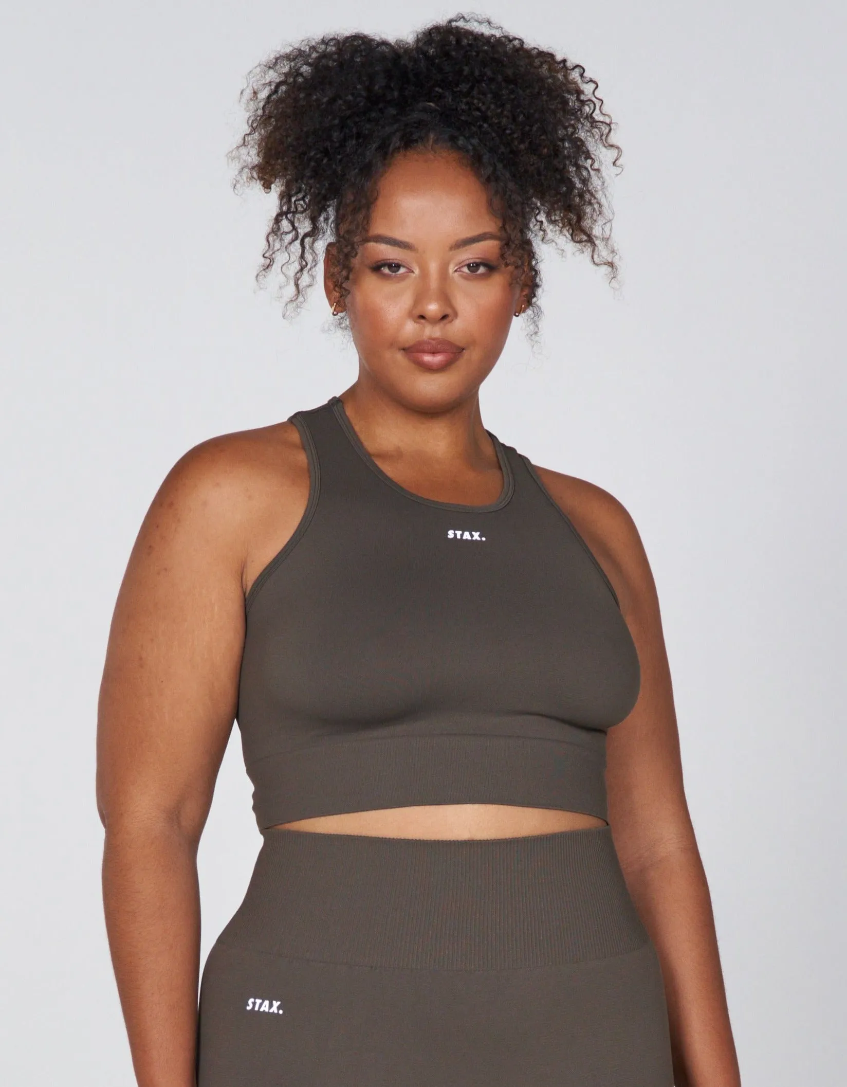 Premium Seamless Favourites Cropped Singlet - Dovetail