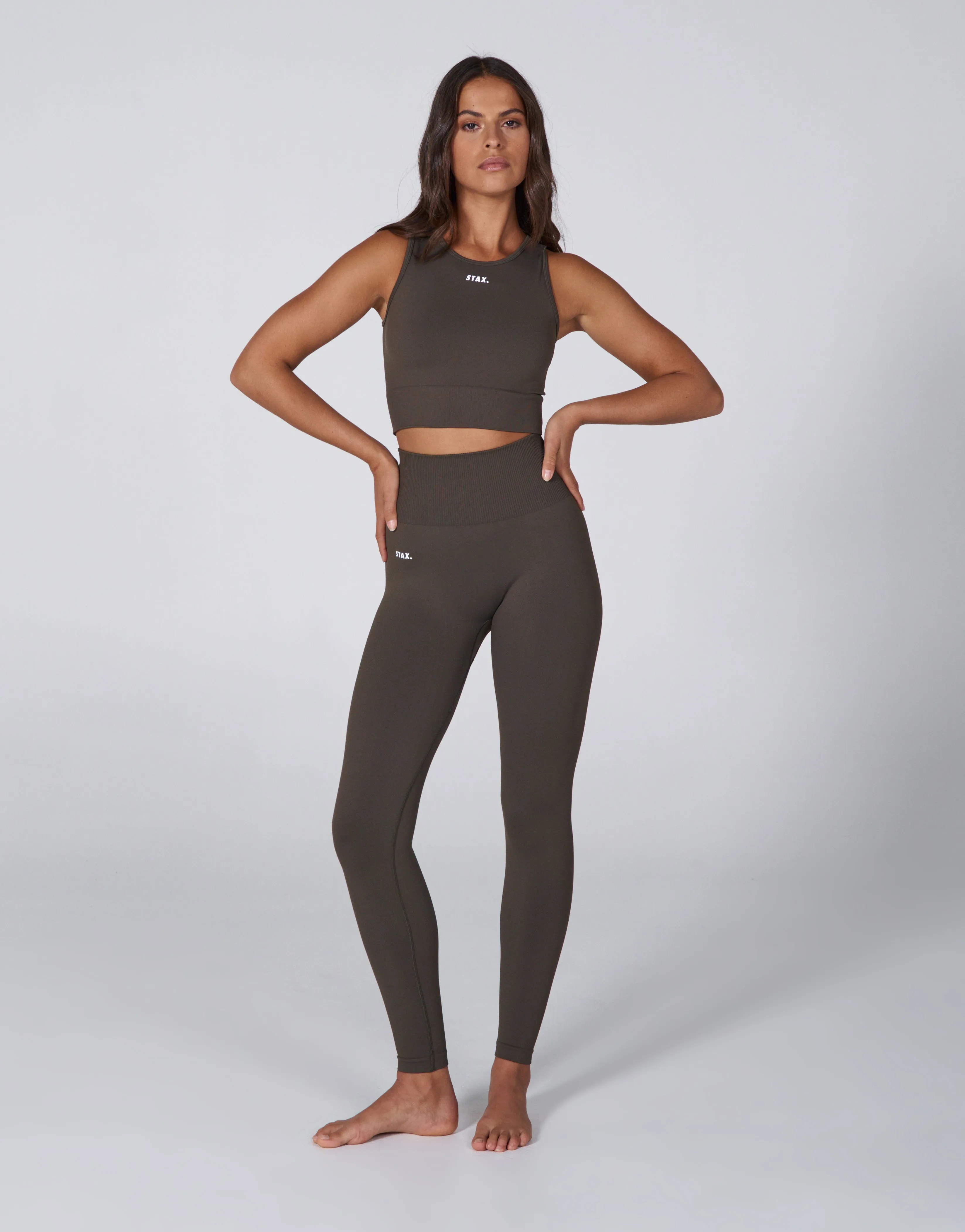 Premium Seamless Favourites Cropped Singlet - Dovetail