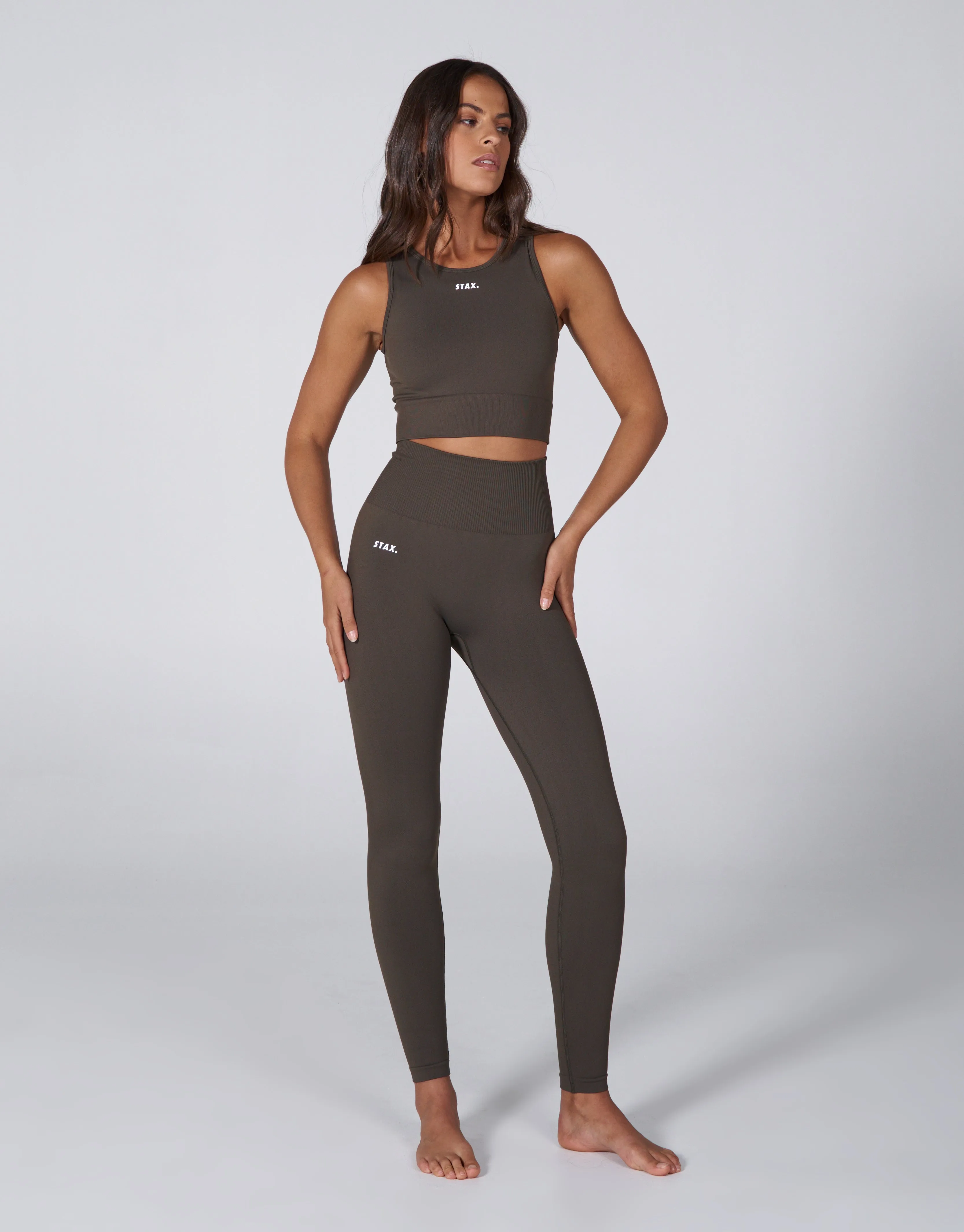 Premium Seamless Favourites Cropped Singlet - Dovetail