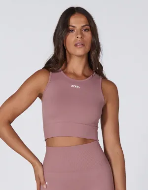 Premium Seamless Favourites Cropped Singlet - Dusty Rose