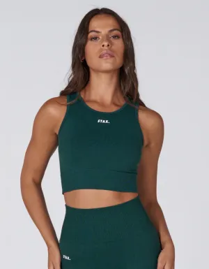 Premium Seamless Favourites Cropped Singlet - Pine