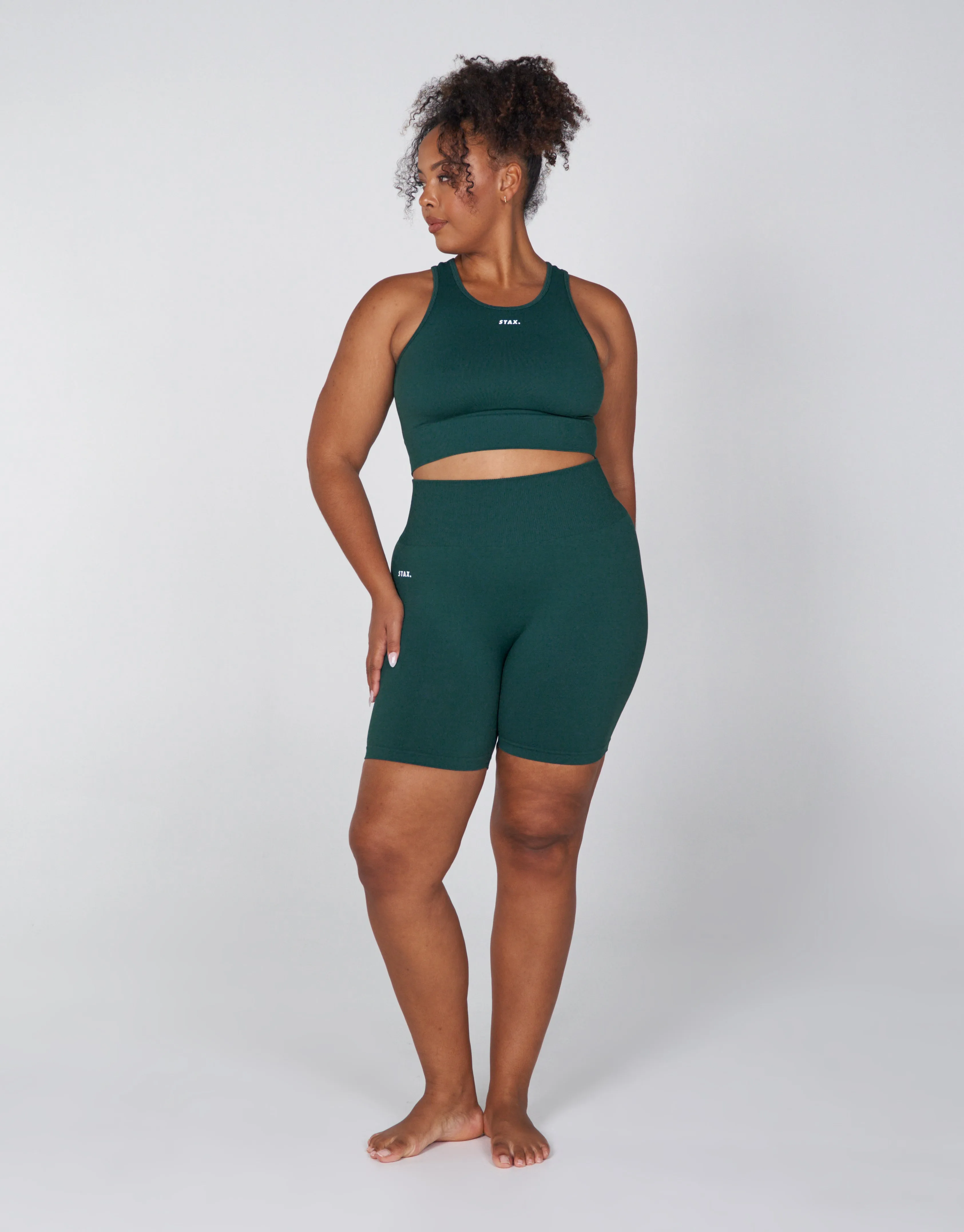 Premium Seamless Favourites Cropped Singlet - Pine