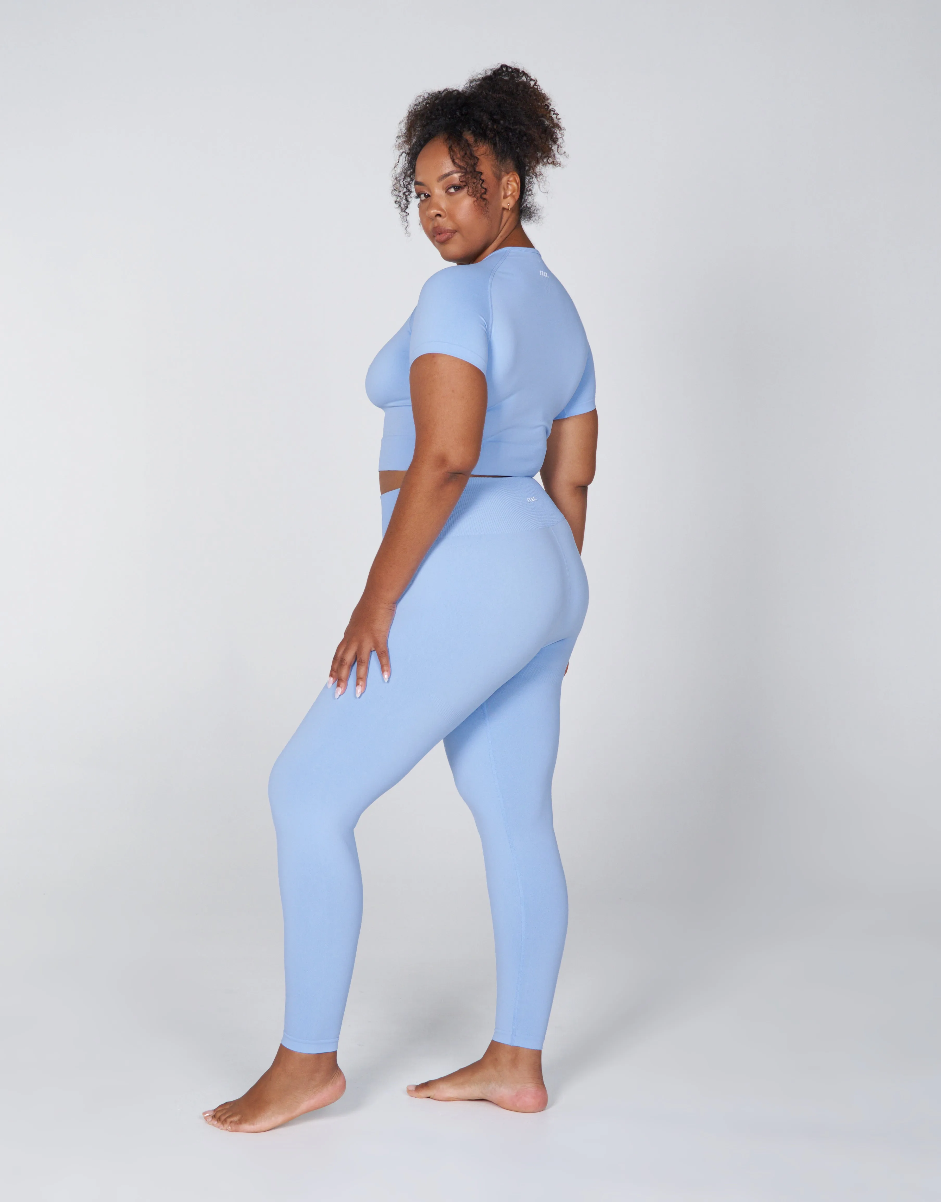 Premium Seamless Favourites Cropped Tee - Baby Blue