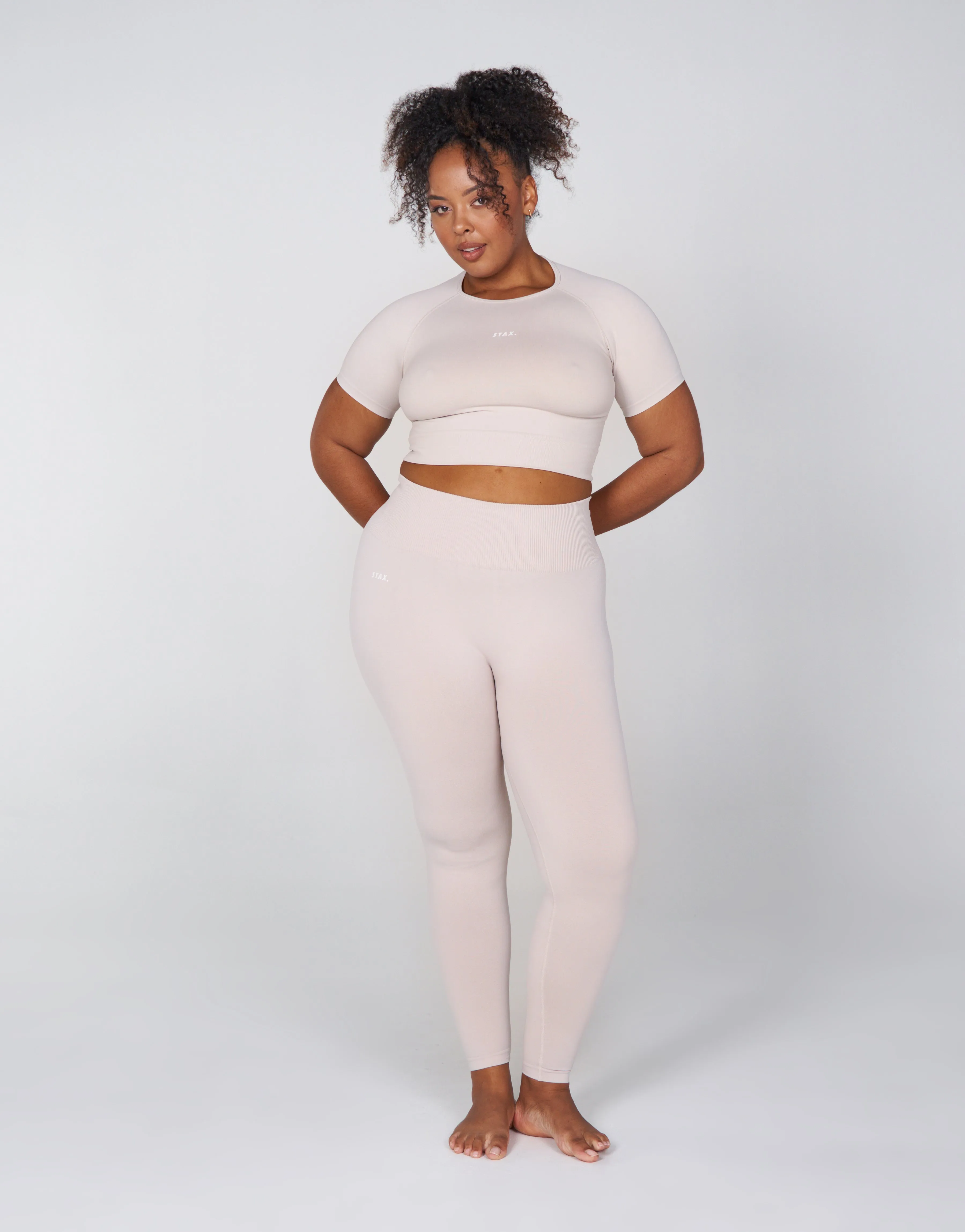 Premium Seamless Favourites Cropped Tee - Bone