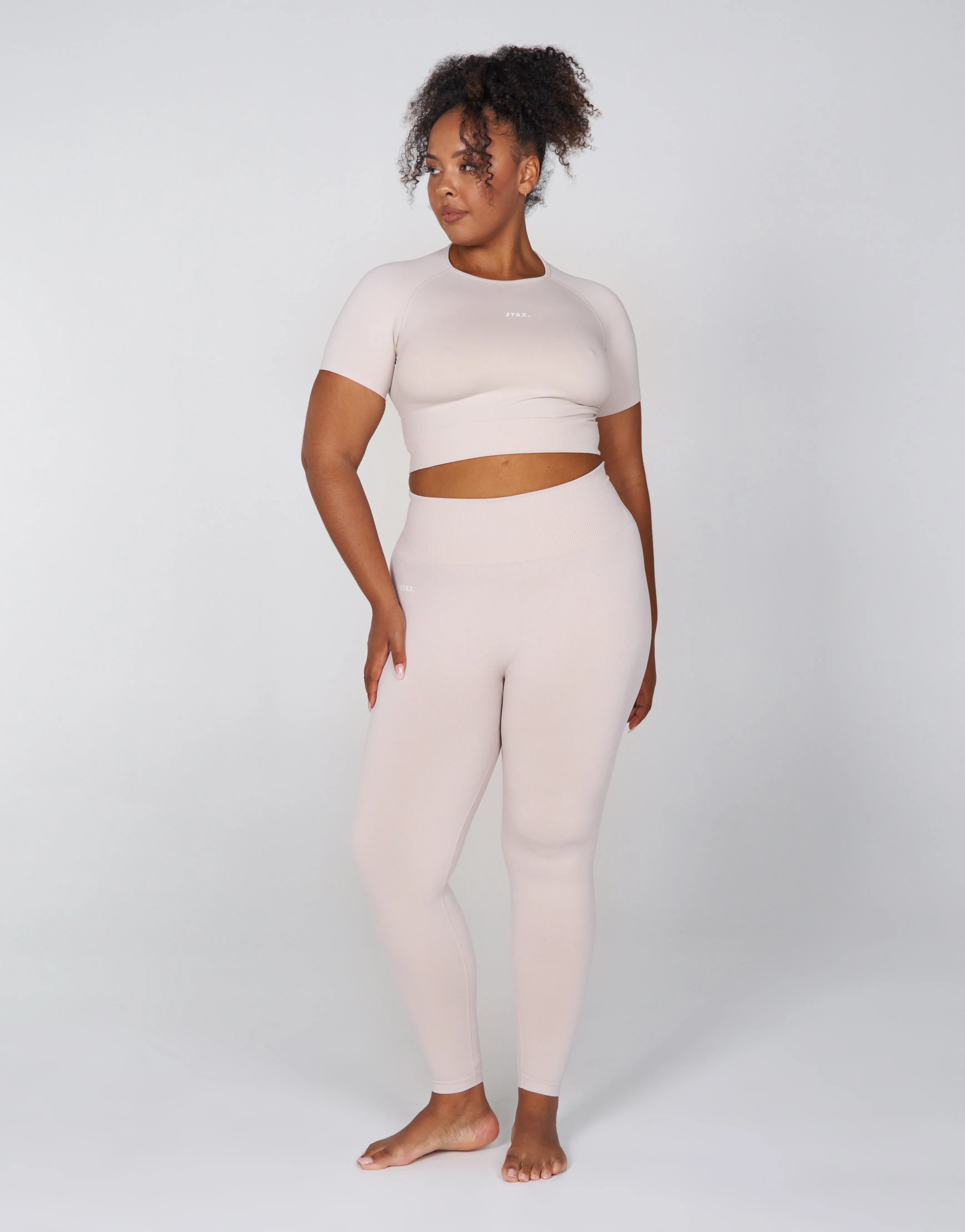 Premium Seamless Favourites Cropped Tee - Bone