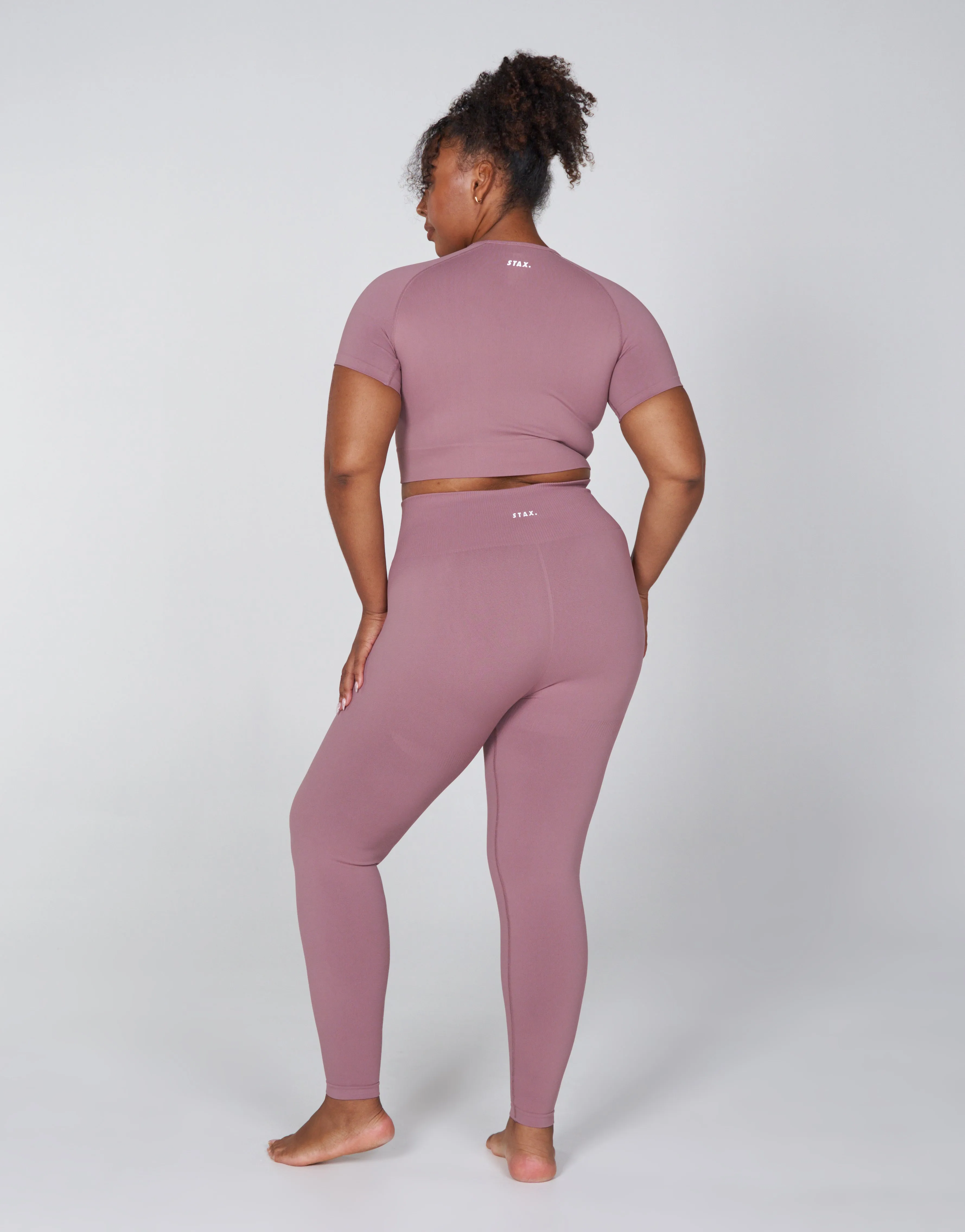 Premium Seamless Favourites Cropped Tee - Dusty Rose