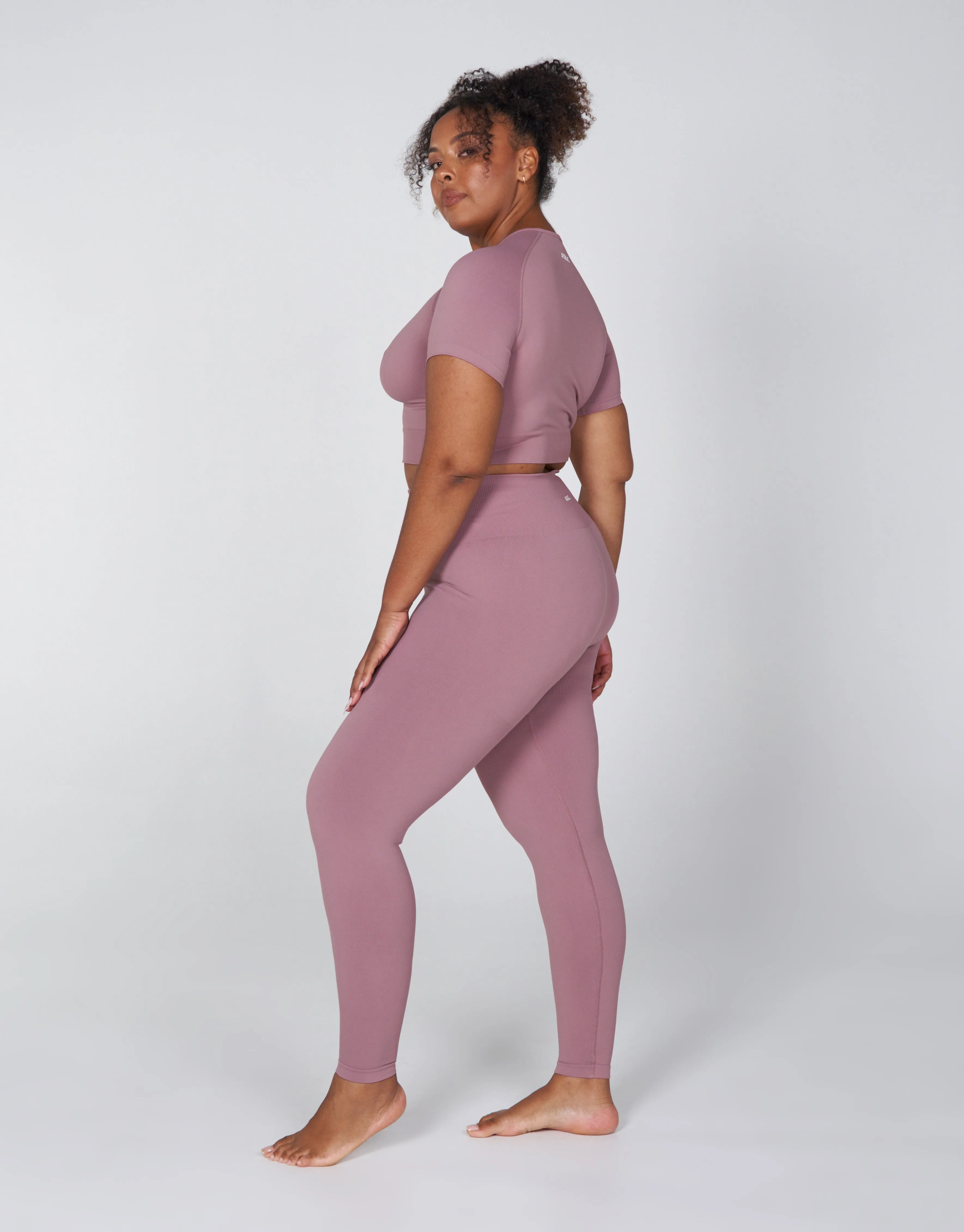 Premium Seamless Favourites Cropped Tee - Dusty Rose