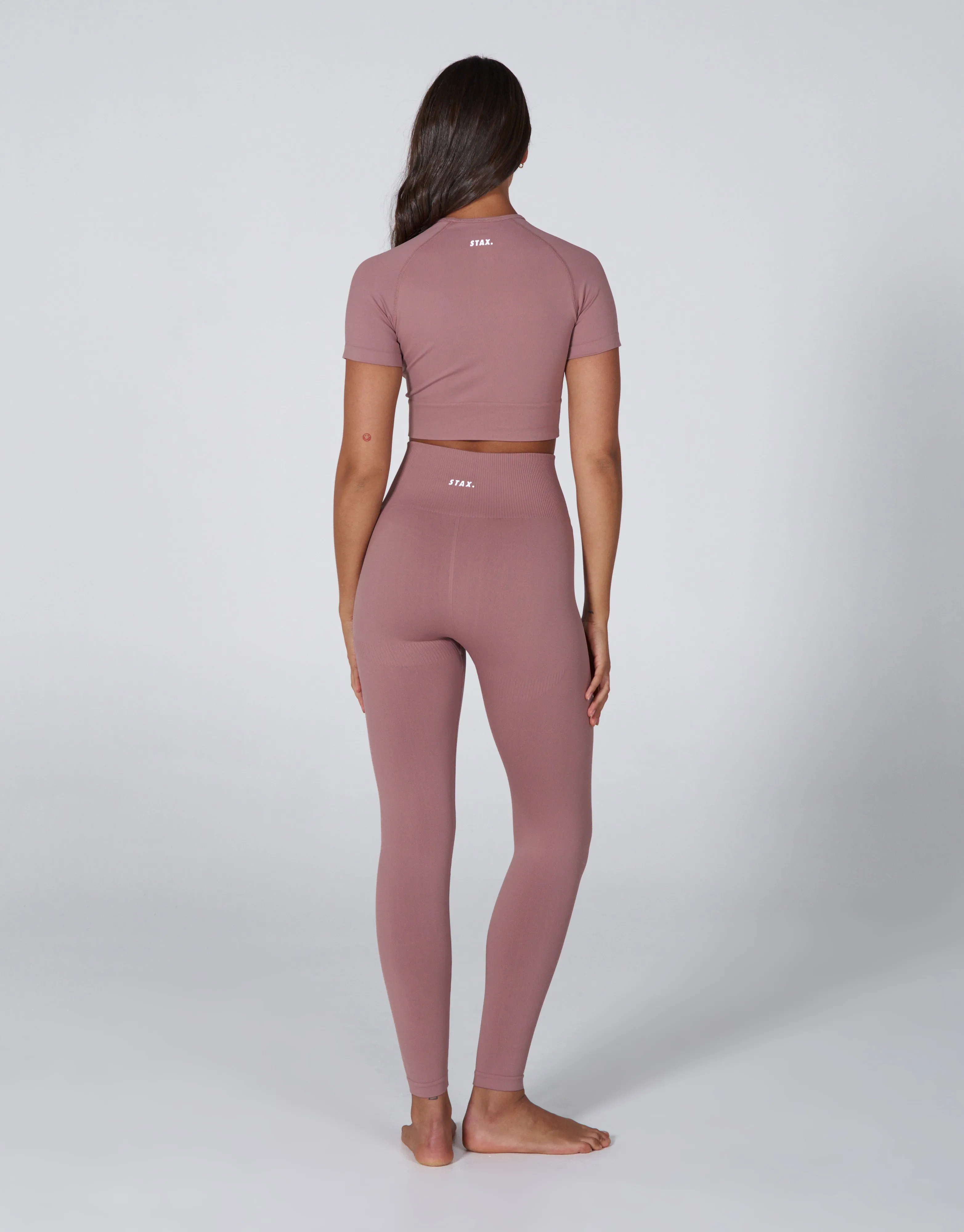 Premium Seamless Favourites Cropped Tee - Dusty Rose