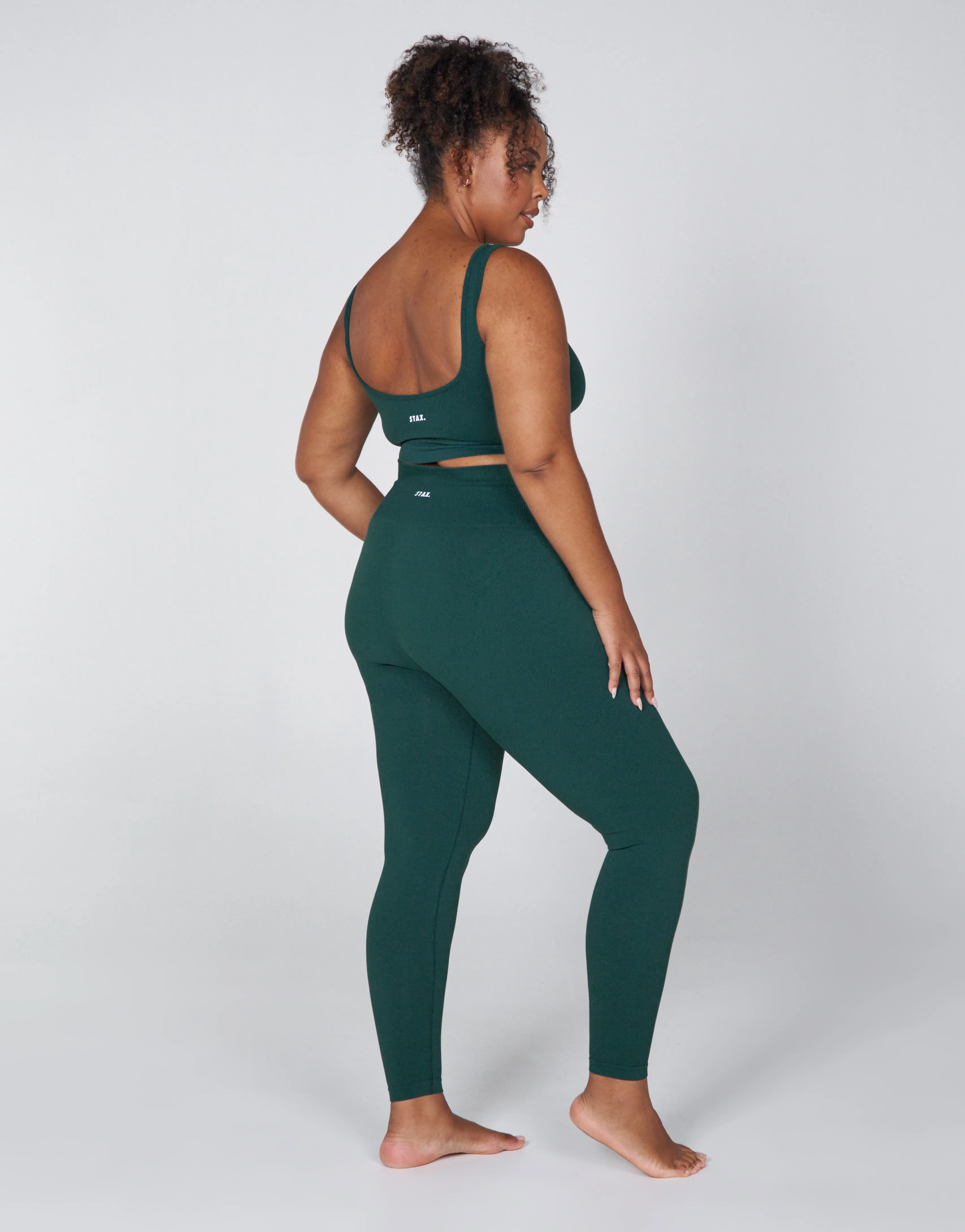 Premium Seamless Favourites Low Back Crop - Pine